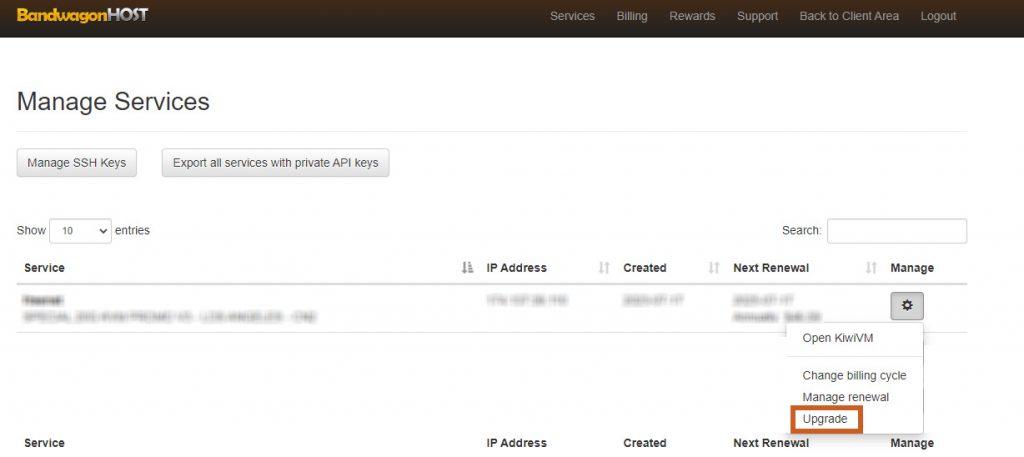 搬瓦工升级套餐