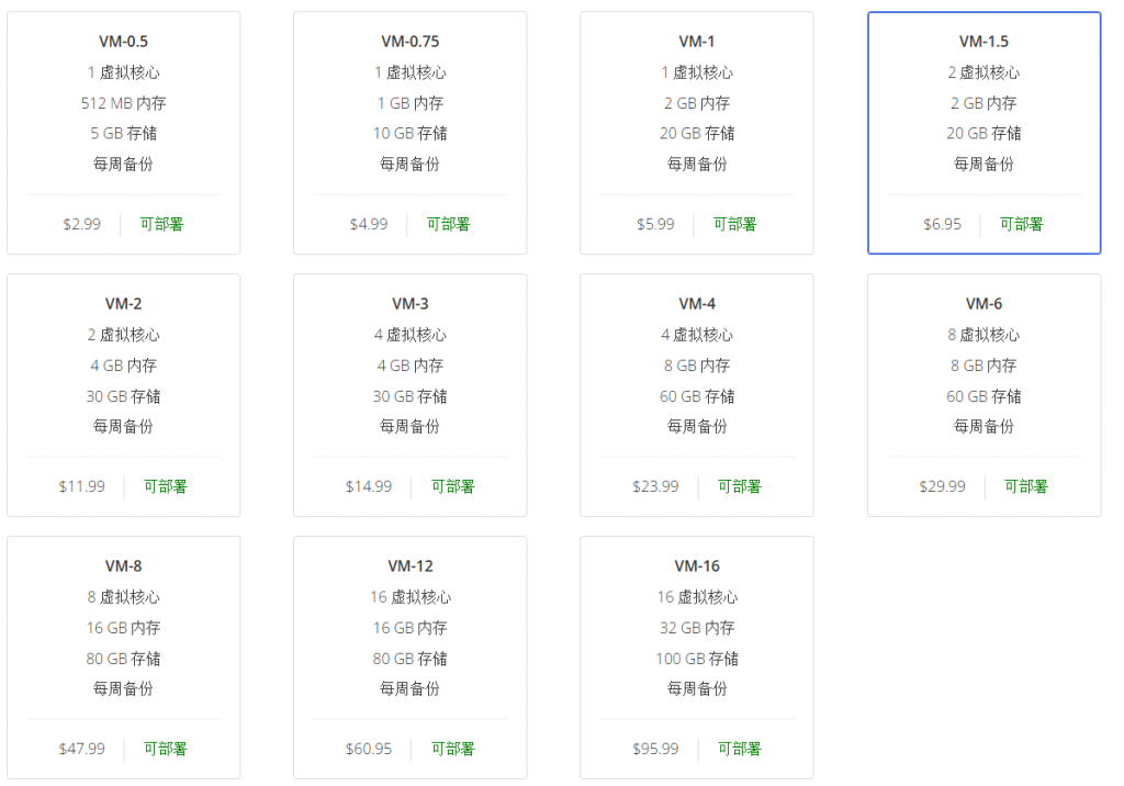 Evoxt云服务器虚拟机硬件配置